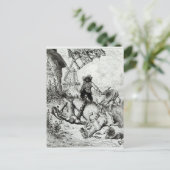 Don Quixote und die Windmühlen Postkarte (Stehend Vorderseite)