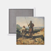 Don Quixote und Sancho Magnet (Vorderseite/Rückseite)