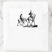 Don Quixote und Sancho Panza art Rechteckiger Aufkleber (Tasche)