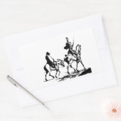 Don Quixote und Sancho Panza art Rechteckiger Aufkleber (Umschlag)