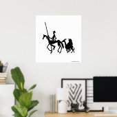 Don Quixote und Sancho Panza Kunst in Schwarzweiß Poster (Heimbüro)