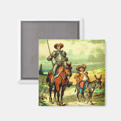 Don Quixote und Sancho Panza Magnet (Vorderseite/Rückseite)