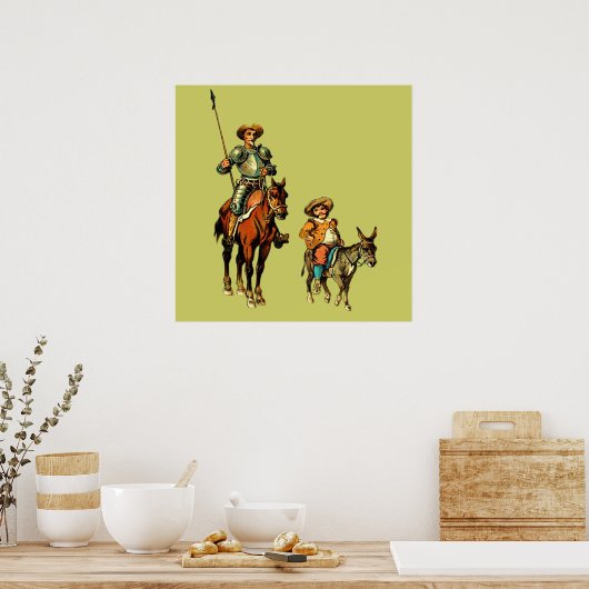 Don Quixote und Sancho Panza Poster (Küche)
