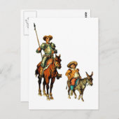 Don Quixote und Sancho Panza Postkarte (Vorne/Hinten)