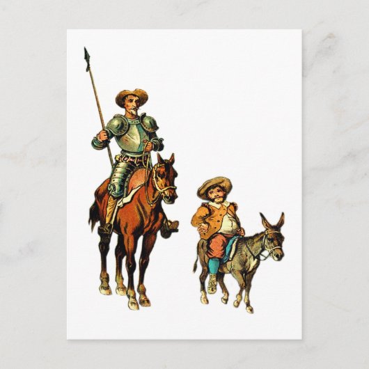Don Quixote und Sancho Panza Postkarte (Vorderseite)