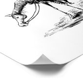 Don Quixote und Sancho Panza Tintenstift zeichnend Poster (Ecke)