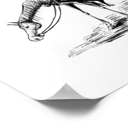 Don Quixote und Sancho Panza Tintenstift zeichnend Poster (Ecke)