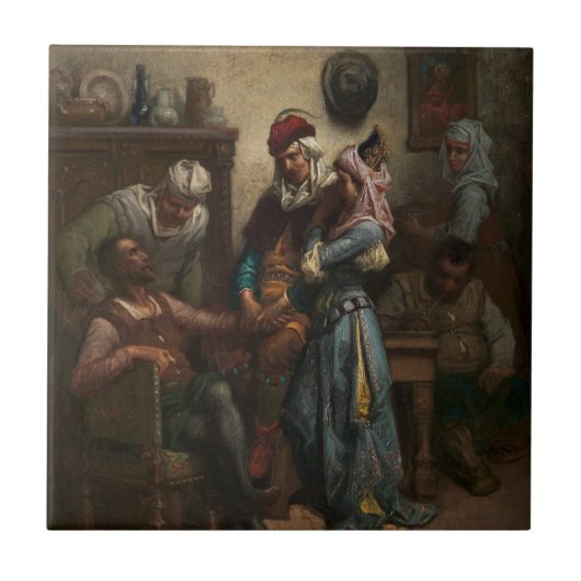 Don Quixote und Sancho Panza Unterhaltung durch Ba Fliese (Vorderseite)