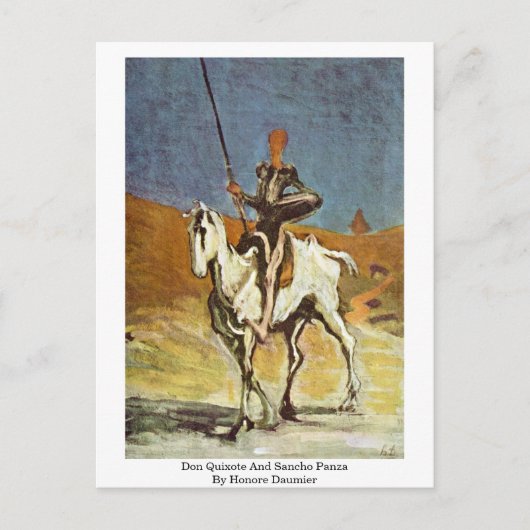 Don Quixote und Sancho Panza von Honore Daumier Postkarte (Vorderseite)