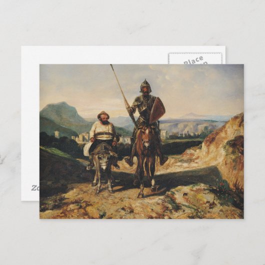 Don Quixote und Sancho Postkarte (Vorne/Hinten)