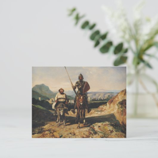 Don Quixote und Sancho Postkarte (Stehend Vorderseite)