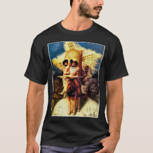 Don Quixote Vintage Abstrakte Tilgung bei Windmühl T-Shirt