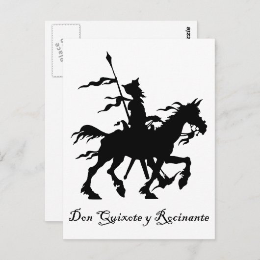Don Quixote y Rocinante Postkarte (Vorne/Hinten)