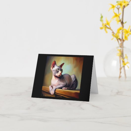Don Sphynx Cat Karte (Gelbe Blume)