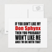 Don Sphynx Cats Designs Postkarte (Vorne/Hinten)