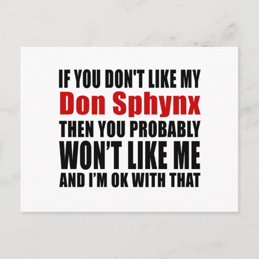Don Sphynx Cats Designs Postkarte (Vorderseite)