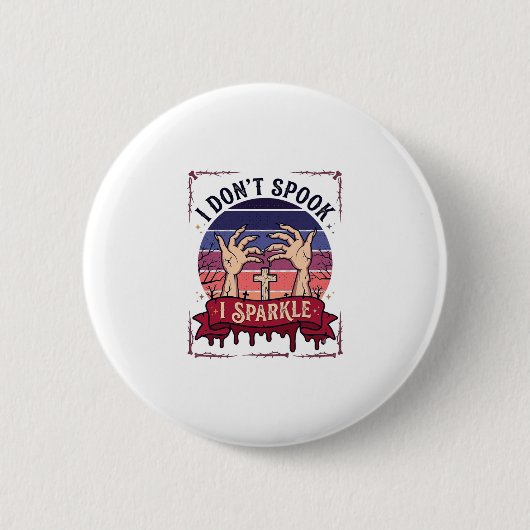 Don Spook Sparkle Zombie Hände Halloween Blut_1 Button (Vorderseite)