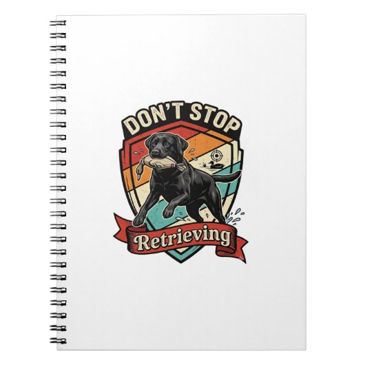 Don Stop Retrieving Black Labrador Hund Ente Retro Notizblock (Vorderseite)