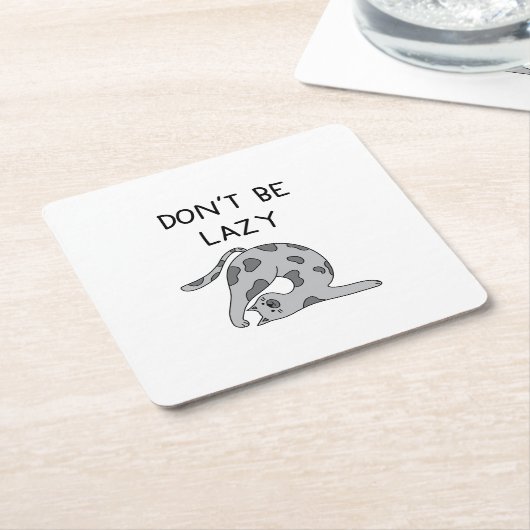 Don’t Be Lazy Yoga Cat Rechteckiger Pappuntersetzer (angewinkelt)