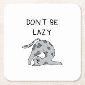 Don’t Be Lazy Yoga Cat Rechteckiger Pappuntersetzer (Vorderseite)