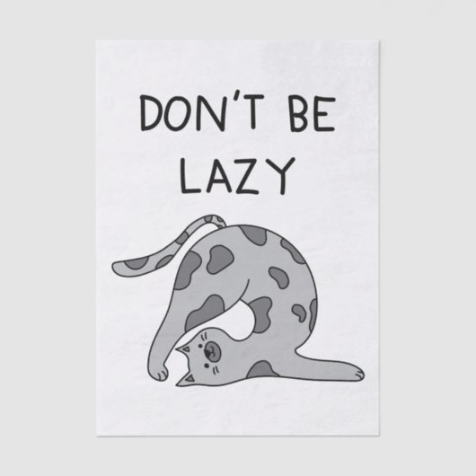 Don’t Be Lazy Yoga Cat Seidenpapier (Vorderseite)
