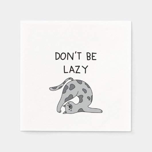 Don’t Be Lazy Yoga Cat Serviette (Vorderseite)
