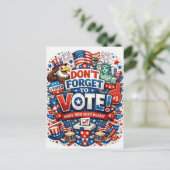 Don’t Forget to Vote! Patriotic Celebration  Postkarte (Stehend Vorderseite)