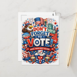 Don’t Forget to Vote! Patriotic Celebration Postkarte