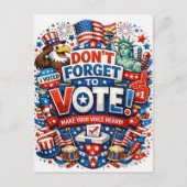 Don’t Forget to Vote! Patriotic Celebration  Postkarte (Vorderseite)