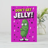 Don’t Get Jelly bold quirky cucumber pickle gift Dankeskarte (Stehend Vorderseite)