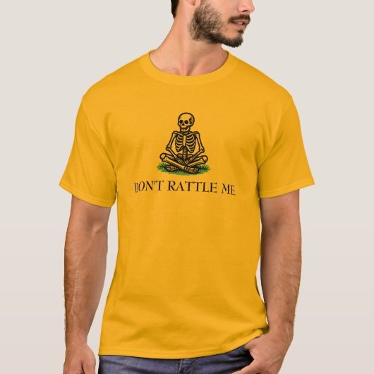 Don’t Rattle Me Skeleton Gadsden Flag Parody T-Shirt (Vorderseite)