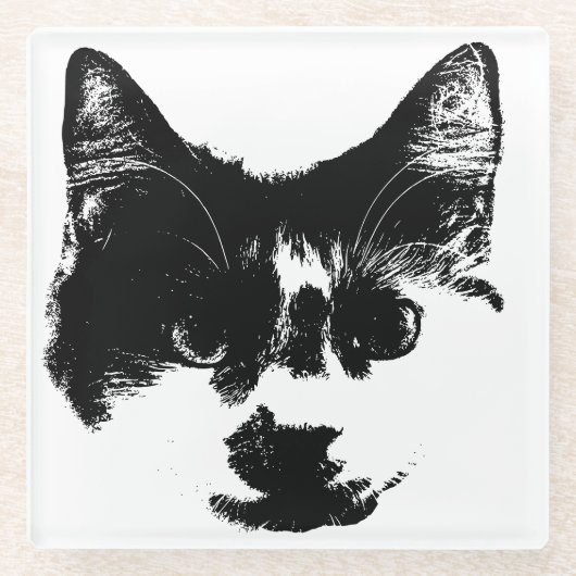 Don’t Spill It – Ink Cat Glasuntersetzer (Vorderseite)