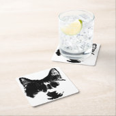 Don’t Spill It – Ink Cat  Rechteckiger Pappuntersetzer (Vor Ort)