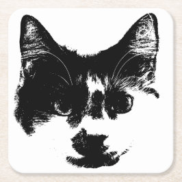 Don’t Spill It – Ink Cat  Rechteckiger Pappuntersetzer