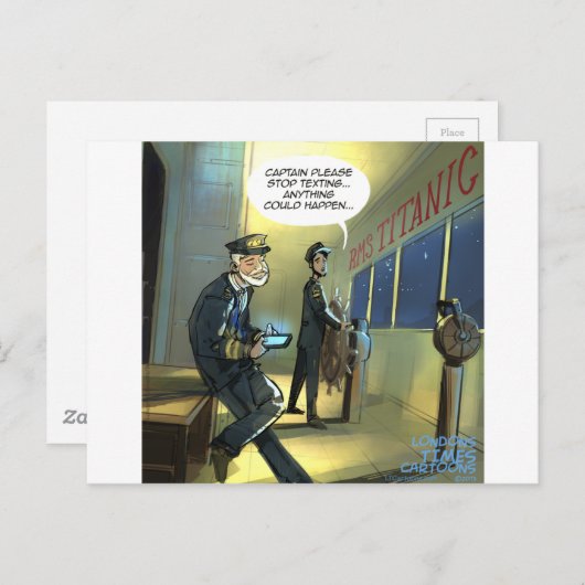 Don’t Text And Titanic Funny Postkarte (Vorne/Hinten)