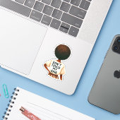"Don´t touch my hair"- Frau mit Afro- Illustration Aufkleber (Laptop mit iPhone)