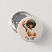"Don´t touch my hair"- Frau mit Afro- Illustration Button (Vorne & Hinten)
