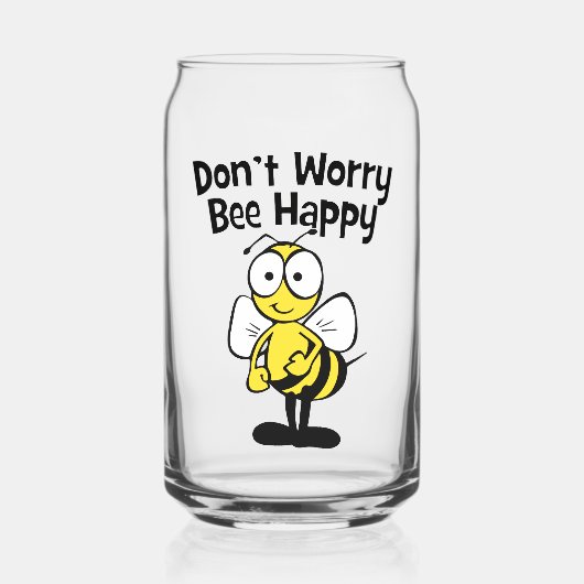 Don’t Worry Bee Happy Dosenglas (Vorderseite)