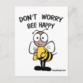Don’t Worry Bee Happy Postkarte (Vorderseite)