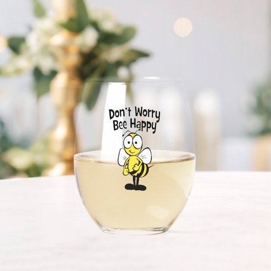 Don’t Worry Bee Happy Weinglas Ohne Stiel (Insitu (Hochzeit))