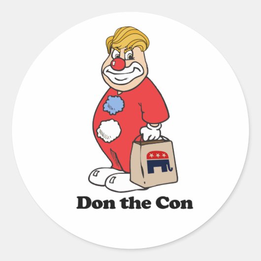 Don the con — Anti-Trump-Design - - Politisch -.p Runder Aufkleber (Vorderseite)