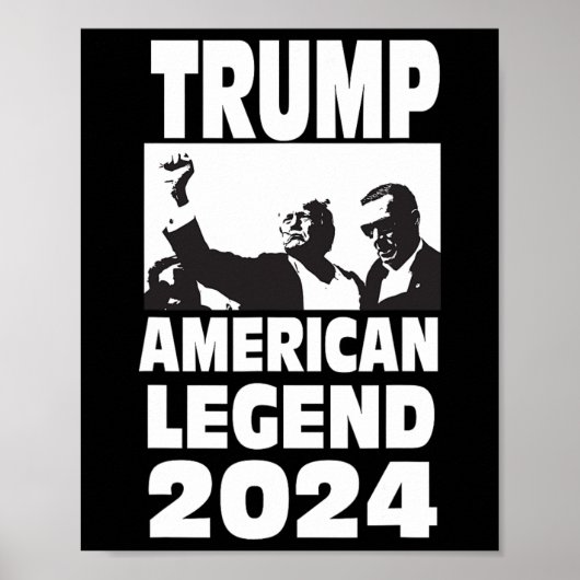 Don Trump 2024 - Bulletproof Never ergeben Legend Poster (Vorne)