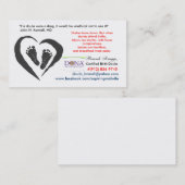 DONA zugelassene Geburt Doula Karte (Vorne/Hinten)