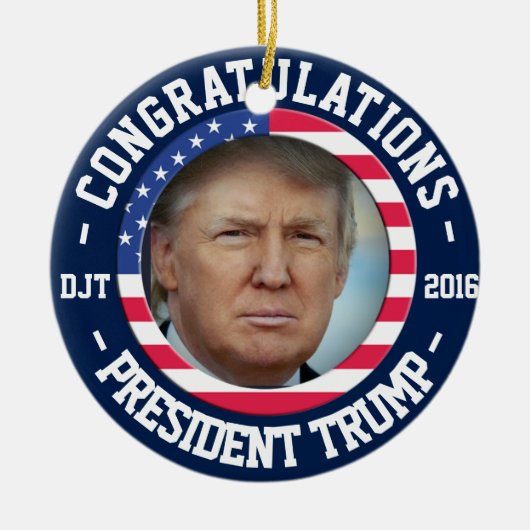 Donald gewann die Wahl! Feier-Verzierung Keramik Ornament (Vorne)