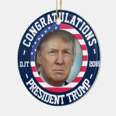 Donald gewann die Wahl! Feier-Verzierung Keramik Ornament (Links)