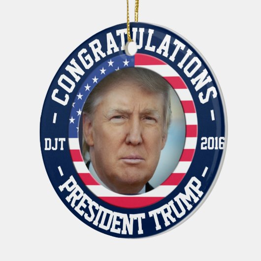 Donald gewann die Wahl! Feier-Verzierung Keramik Ornament (Links)