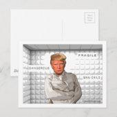 Donald in einer Zwangsjacke gegen Trump-Malerei Postkarte (Vorne/Hinten)