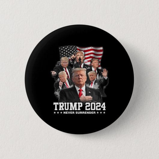 Donald J Trump 2024 nie übergeben Button (Vorderseite)