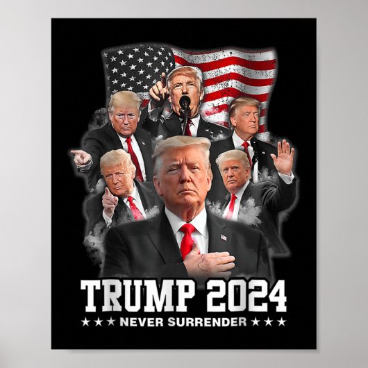 Donald J Trump 2024 nie übergeben Poster (Vorne)
