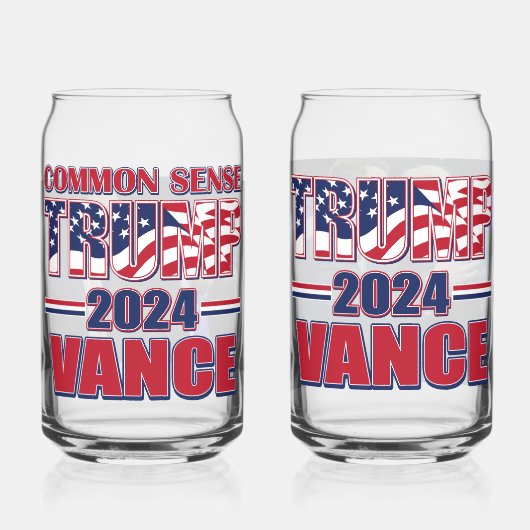 Donald J Trump JD Vance 2024 Dosenglas (Rückseite)